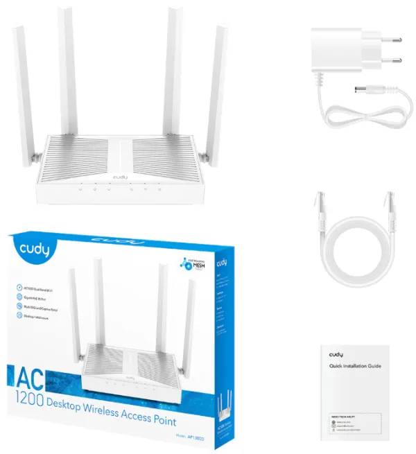 CUDY Cudy AP1300D AC1200 Desktop Wireless Access Point, 4-Stream Dual-Band Wi-Fi 5,867 Mbps+300 Mbps WiFi Slika 7