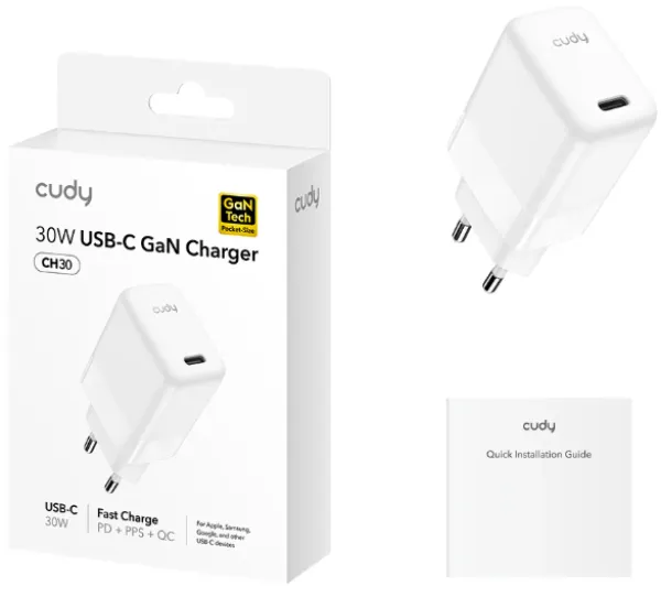 CUDY Cudy CH30_EU USB-C GaN Charger za telefone, tablete i MacBook Air, 30W Slika 6