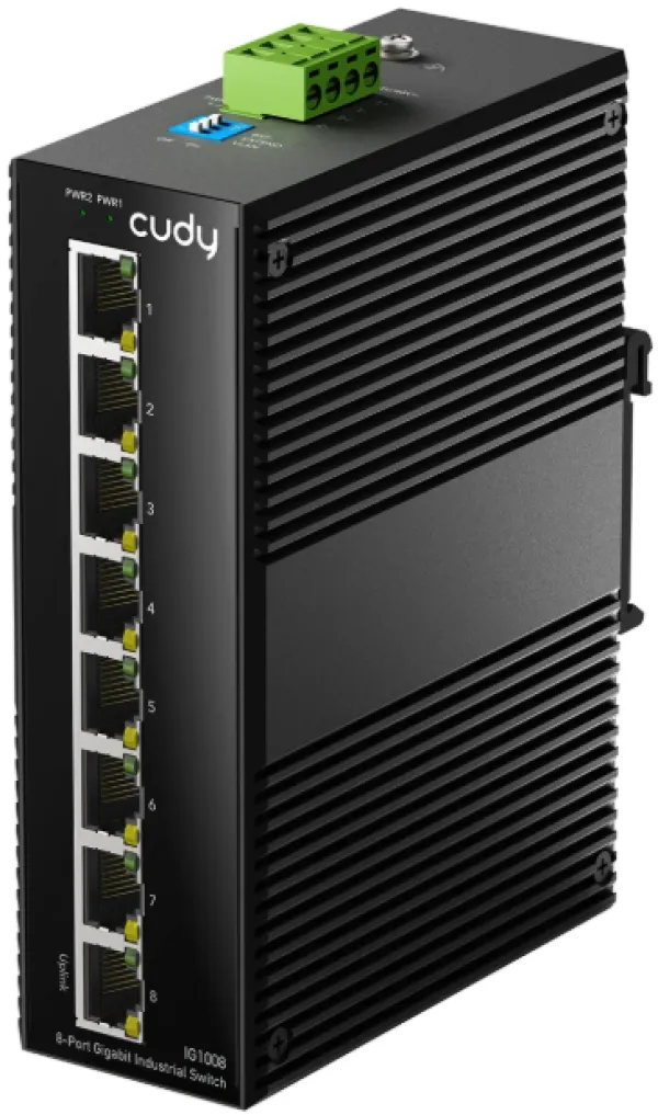 CUDY Cudy IG1008 8-Port Gigabit Industrial Switch, 8× GbE, Shielded, Dual-Power Redundancy, IP40 Slika 3