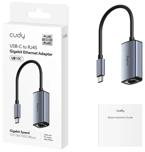 CUDY Cudy UE10C USB-C to Gigabit Ethernet Adapter,10/100/1000 Mbps Ethernet Port Slika 2