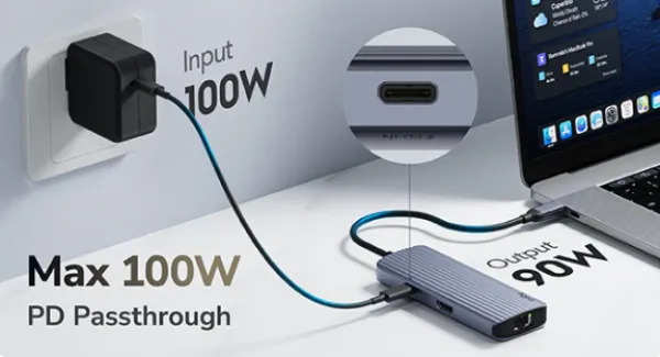 CUDY Cudy UH606 6-In-1 USB-C Hub with Gigabit Ethernet Port Slika 3