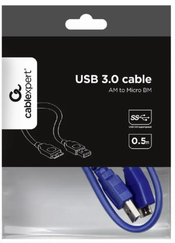 GEMBIRD CCP-mUSB3-AMBM-0.5M Gembird  USB3.0 AM to Micro BM cable, 0.5m Slika 1
