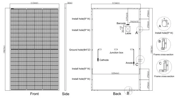 SOLARNI PANEL 480W MONO HC VT1228537 1903x1134x30mm Slika 1