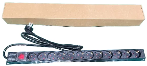 ExeLink Razvodni PDU panel za rack 19 in, sa 12 uticnih mesta, kabl 2m (aluminijum) Slika 1