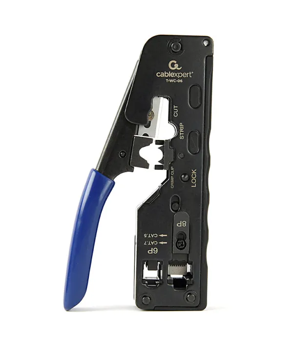 GEMBIRD T-WC-06 Gembird Klesta za krimpovanje CAT.7 LAN pass-through plug, 8P8C, 6P6C, blue Slika 1
