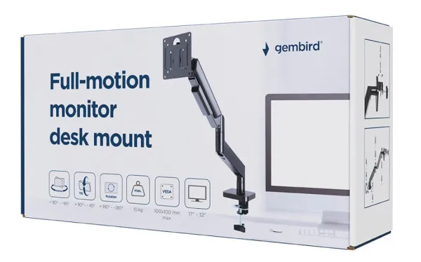 GEMBIRD MA-DA1-04 Gembird podesivi drzac za monitor, tilt, 17-32 max.10kg Black Slika 1