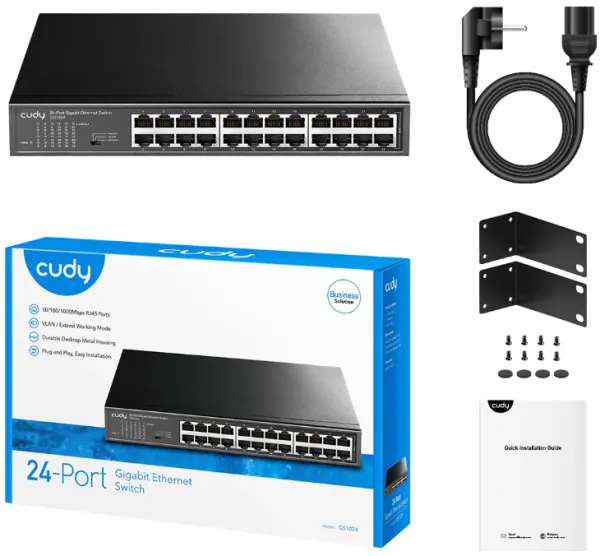 CUDY Cudy GS1024 24-Port 10/100/1000M Switch,24 x Gbit RJ45 port, rackmount (alt. PFS3024-24) Slika 3