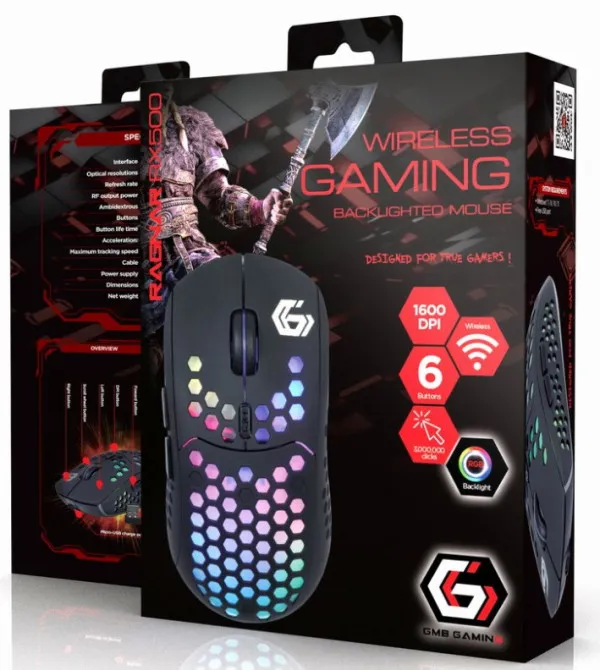 GEMBIRD MUSG-RAGNAR-WRX500 Gembird Gejmerski bezicni mis LED illumination, Li-battery, 6-button 125mm Slika 1