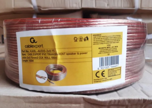 GEMBIRD KABL-AUDIO-2X0.75/TP Kabl za zvucnike, mikrofon, napajanje, 2x0.75mm Transparentni 100m Slika 2