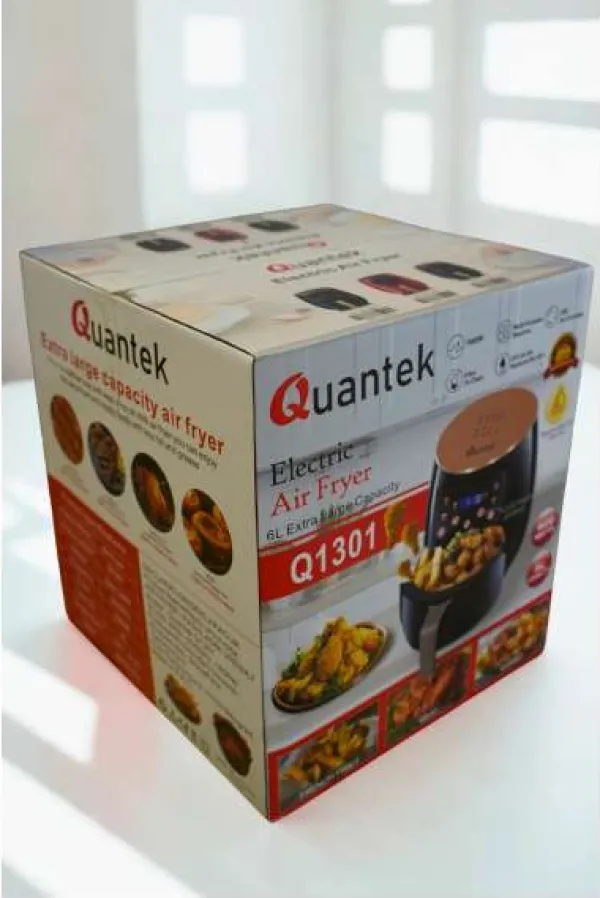 QUANTEK Q1301RD AIR FRYER SA TAJMEROM, LCD, 6L, 1600W, CRVENA Slika 4