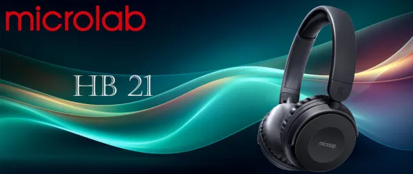 Microlab HB21 Bluetooth V5.3 slusalice sa mikrofonom, 250mAh, 32ohm, 40mm, microUSB, 3,5mm, AUX Slika 1