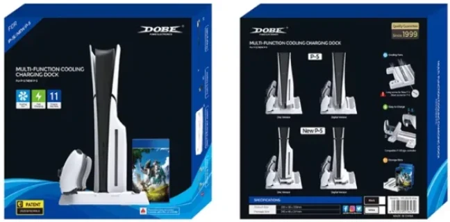 Stalak za PS5/PS5 SLIM DOBE multifunkcionalni TP5-3537B beli Slika 6