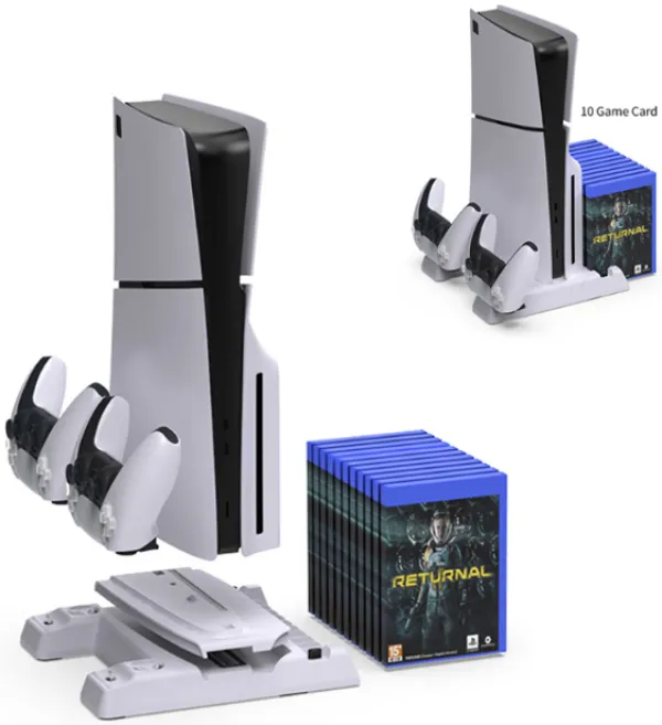 Stalak za PS5/PS5 SLIM DOBE multifunkcionalni TP5-3537B beli Slika 2