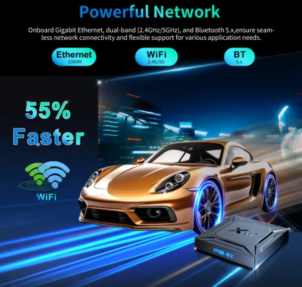 GEMBIRD GMB-X96 M200 2/16GB smart TV box S905X5M quad ARM G310V2, 2x4K 2.4&5G, 1000M, BT, Android 14 Slika 4