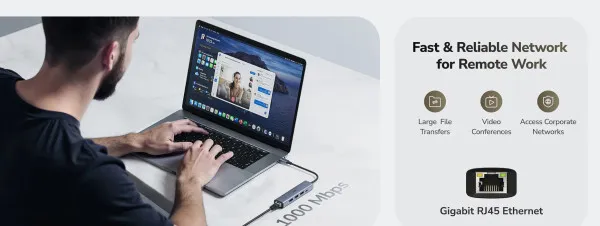 Cudy UH605 TYPE-C  HUB with three USB-A ports and Gigabit network adapter Slika 5