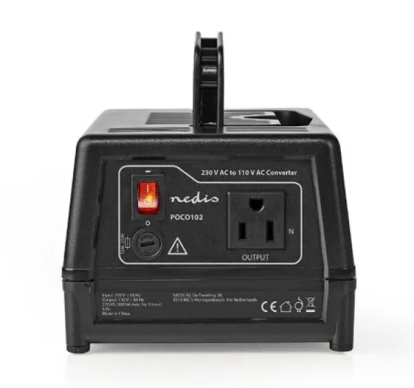 NEDIS POCO102 Konvertor snage, 230V AC 50Hz, 270W, Euro, Black Omogucava upotrebu opreme iz SAD u Evropi Slika 9