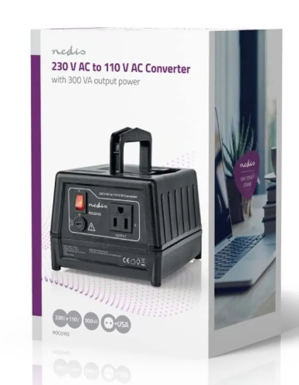 NEDIS POCO102 Konvertor snage, 230V AC 50Hz, 270W, Euro, Black Omogucava upotrebu opreme iz SAD u Evropi Slika 4