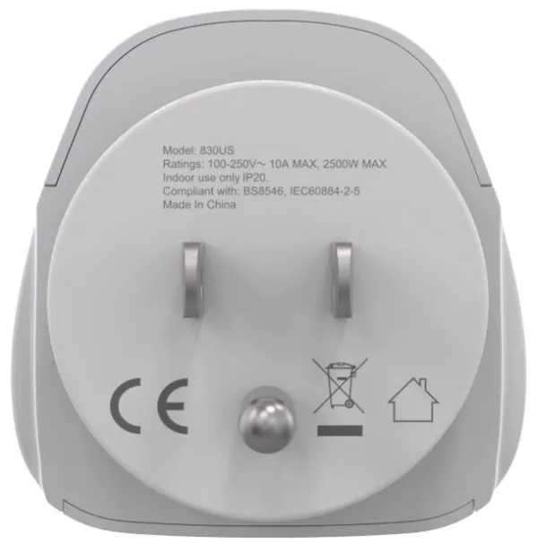 Travel adapter A-AC-USMINTF Gembird US suko 10A Slika 4