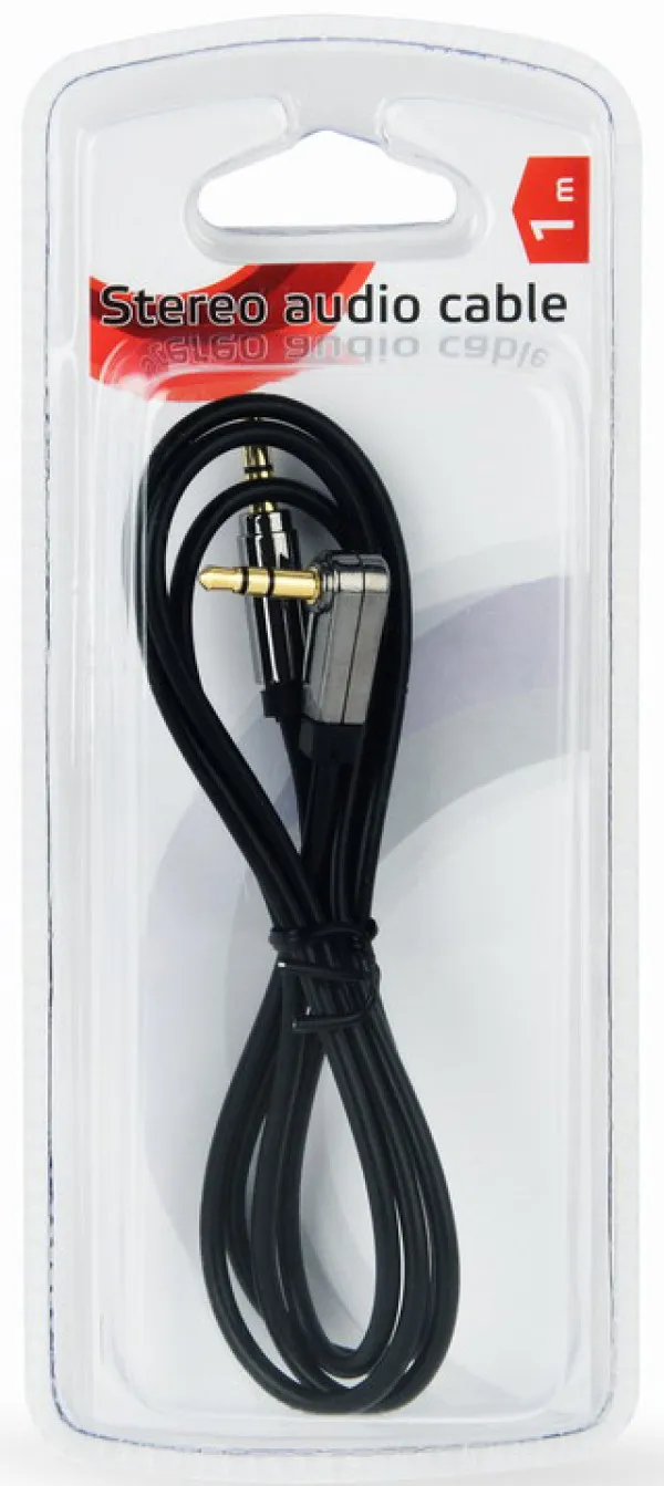 CCAPB-444L-1M Gembird AUX 3.5mm stereo plug to 3.5mm desni ugao stereo plug audio kabl pozlaceni 1m Slika 3