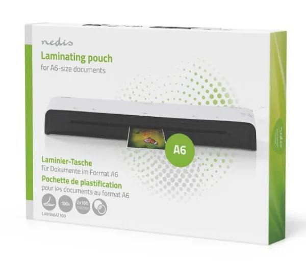 NEDIS LAMIA6AT100 Folija za plastifikaciju A6 100listova 100mikron (papir za laminaciju) Slika 1