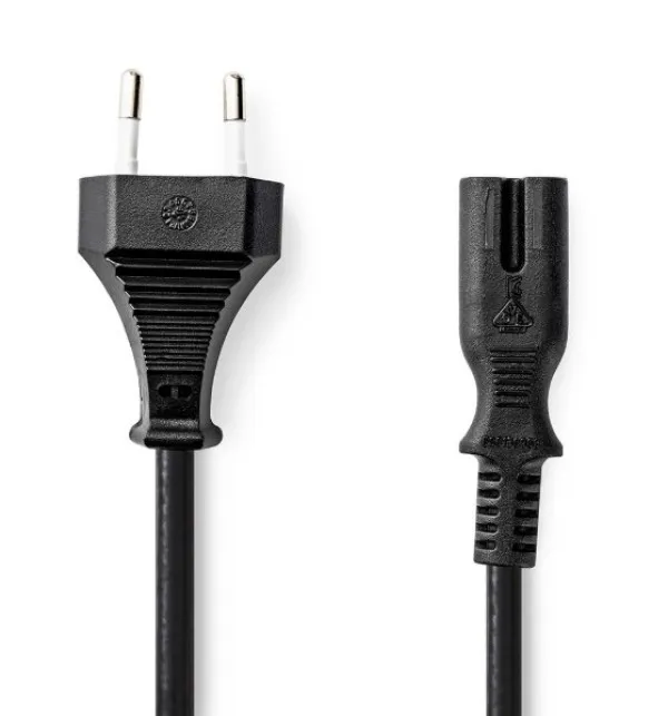 NEDIS CEGL11040BK30 Kabl za napajanje, Euro muški, IEC-320-C7, Niklovani, 3m detelina kabl Slika 1