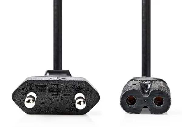 NEDIS CEGL11040BK30 Kabl za napajanje, Euro muški, IEC-320-C7, Niklovani, 3m detelina kabl Slika 3