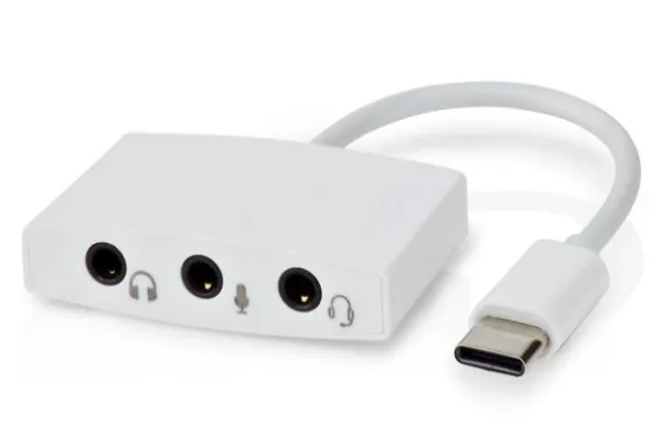 NEDIS CCGB65900WT01 USB-C adapter 2.0 na 3,5mm ženski, 0,1m, Okrugli, Niklovani, ABS/PVC Slika 3