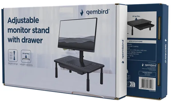MS-TABLE-D-01 Gembird Podesivo postolje sa fiokom ya monitor 370x235x140mm Slika 9