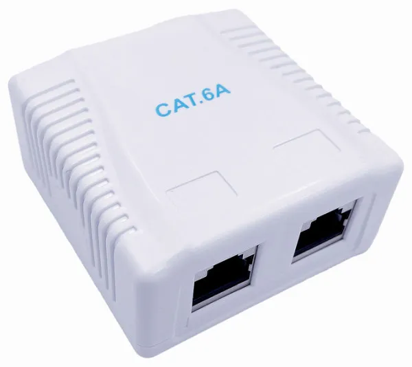 GEMBIRD NCAC-2F6A-01 kutija za povrsinsku montazu sa 2 porta CAT6A FTP Slika 1