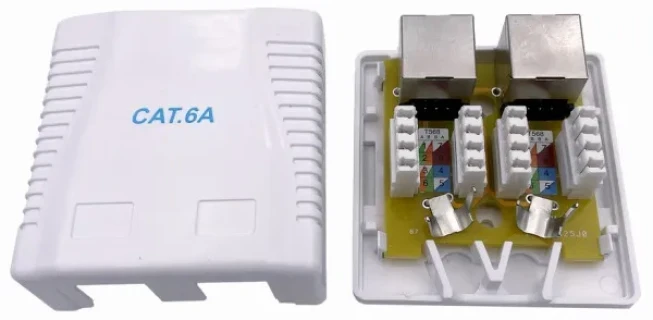 GEMBIRD NCAC-2F6A-01 kutija za povrsinsku montazu sa 2 porta CAT6A FTP Slika 3