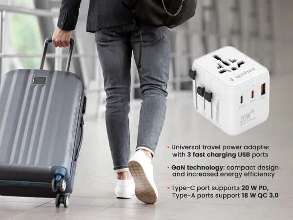 Travel adapter TPA-1A2C20-01-W Gembird Univerzalni 20W Slika 9