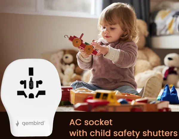 Travel adapter TPA-1A2C20-02-W Gembird Univerzalni 20W Slika 8