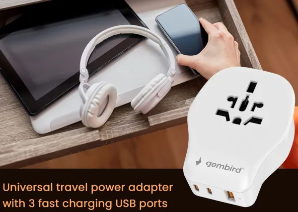 Travel adapter TPA-1A2C20-02-W Gembird Univerzalni 20W Slika 9