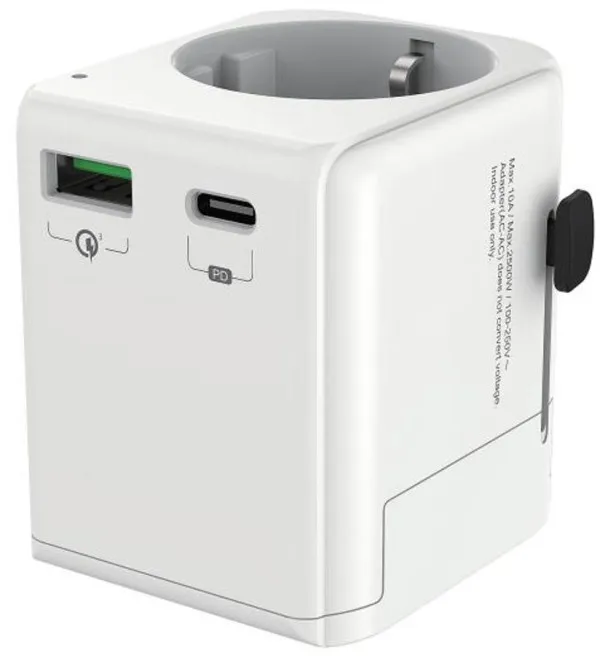 Travel adapter TPA-EU1A1C20-01-W Gembird Univerzalni, sa uzemljenjem 20W Slika 4