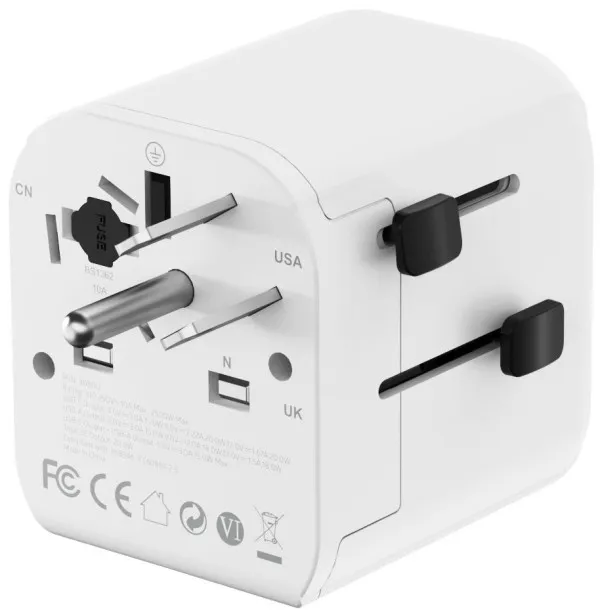Travel adapter TPA-EU1A1C20-01-W Gembird Univerzalni, sa uzemljenjem 20W Slika 5