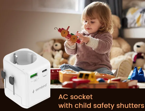 Travel adapter TPA-EU1A1C20-01-W Gembird Univerzalni, sa uzemljenjem 20W Slika 8