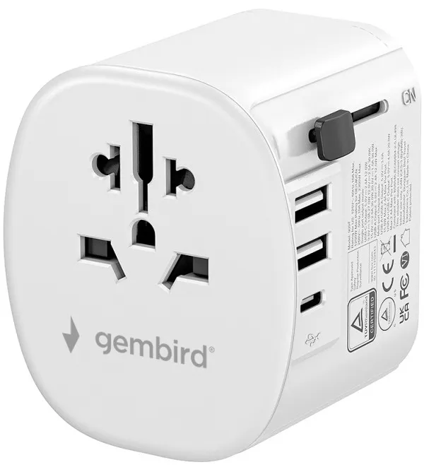 Travel adapter TPA-EU2A1C15-01-W Gembird Univerzalni, sa uzemljenjem 15W Slika 9