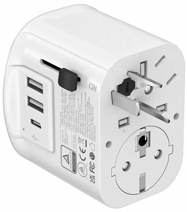 Travel adapter TPA-EU2A1C15-01-W Gembird Univerzalni, sa uzemljenjem 15W Slika 5