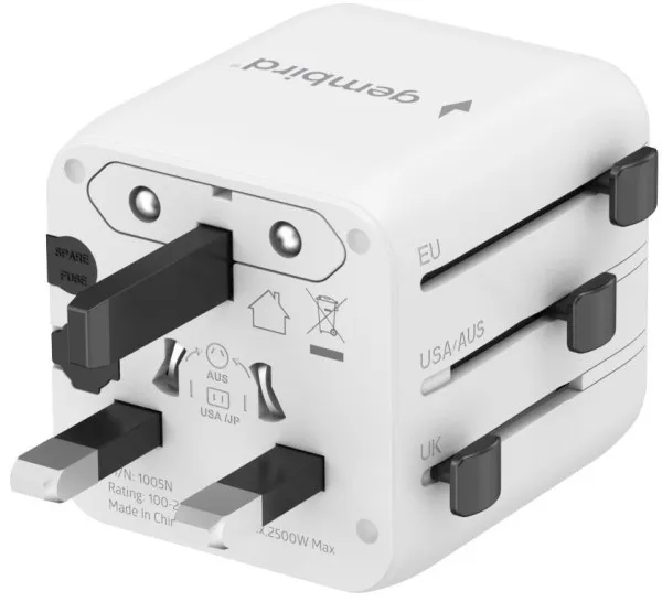 Travel adapter TPA-INT-01-W Gembird Univerzalni Slika 3