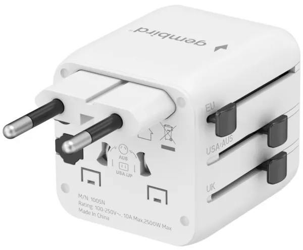 Travel adapter TPA-INT-01-W Gembird Univerzalni Slika 5