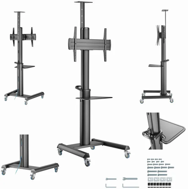 TVS-70T-02 Gembird Mobilni sto sa tockicima, 37-70, crne boje Slika 2