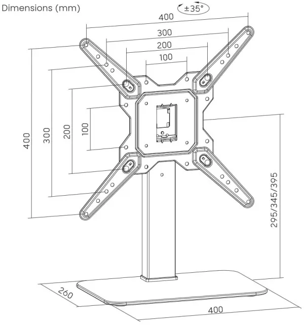 TVS-D55S-01 Gembird TV sto, 23-55, crne boje Slika 4