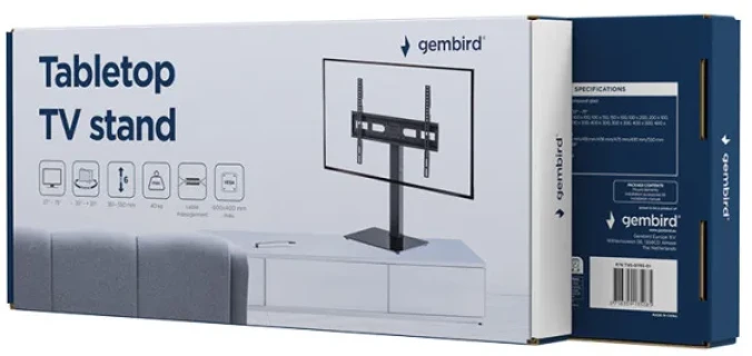 TVS-D75S-01 Gembird stoni TV stalak, VESA 37-75, crne boje Slika 3