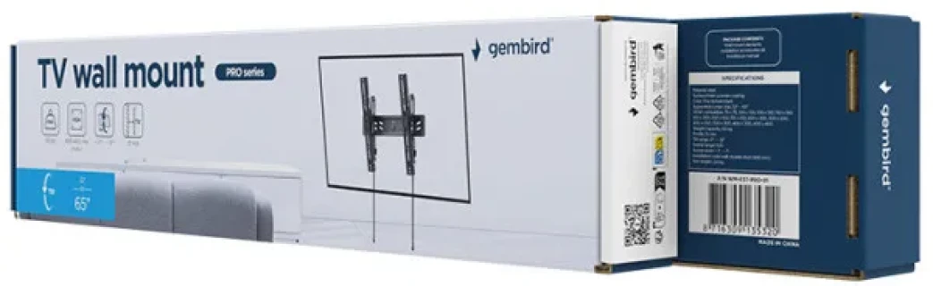 WM-65T-PRO-01 Gembird tilt VESA max 40x40cm 32-65 max.60kg Slika 3