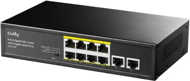 Cudy GS1010P 8-Port Gigabit PoE+ Switch with 2 Gigabit Uplink ports, PoE 30W Slika 2