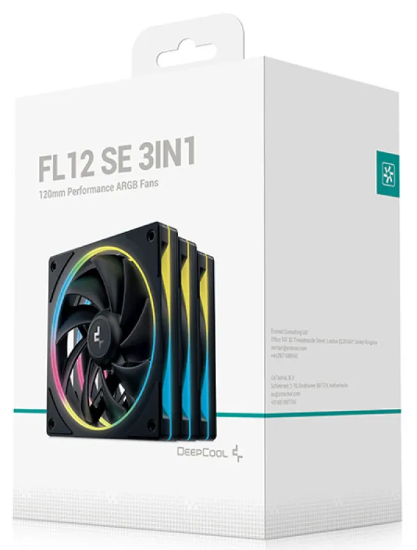 DeepCool FL12 SE 3in1, 120x120x25mm ventilator RGB LED hydro bearing 1900rpm 50CFM 28dBa Slika 2