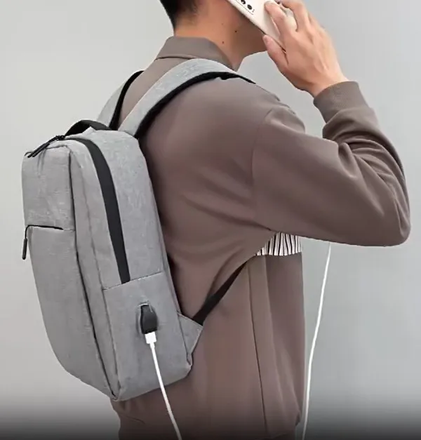 NCC-15-KLB011 Gembird Ranac poslovni Sivi za laptop 15,6inc 41x28x12cm USB konektor, 420g Slika 2