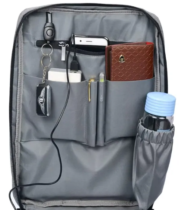 NCC-15-KLB012 Gembird Ranac poslovni Sivi za laptop 15,6inc 41x30x15cm USB konektor, 950g Slika 4