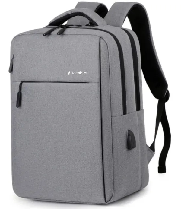 NCC-15-KLB012 Gembird Ranac poslovni Sivi za laptop 15,6inc 41x30x15cm USB konektor, 950g Slika 8