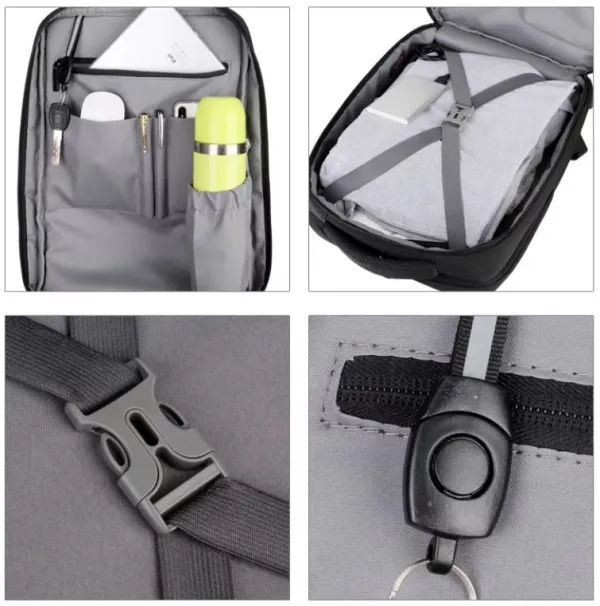 NCC-15-KLB012 Gembird Ranac poslovni Sivi za laptop 15,6inc 41x30x15cm USB konektor, 950g Slika 1